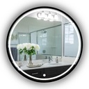 КРУГЛОЕ ЧЕРНОЕ ЗЕРКАЛО С LED В РАМКЕ 70 СМ ДЛЯ ВАННОЙ С ПЕСКОСТРУЙНОЙ ОБРАБОТКОЙ