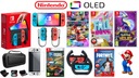 Nintendo SWITCH Oled 64 ГБ Neon + 5 игр + стекло + чехол + 2 руля