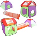 ДЕТСКАЯ ПАЛАТКА 3в1, ДВА ДОМА + ТУННЕЛЬ Типи