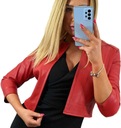 Женская красная куртка-болеро из эко-кожи размер (36-50) 38