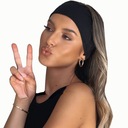 ЧЕРНАЯ ПОВЯЗКА ДЛЯ ВОЛОС ГОЛОВЫ УШИ ШИРОКИЕ ГЛАДКИЕ