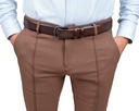 Jasnobrązowe Spodnie Męskie dopasowane - rozmiar 33 Kolor brązowy