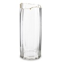 ВЫСОКАЯ СОВРЕМЕННАЯ СТЕКЛЯННАЯ ВАЗА ДЛЯ ЦВЕТОВ С ВОЛНОВЫМ УЗОРОМ, ТРУБОЧНЫЙ ЦИЛИНДР, 30 см