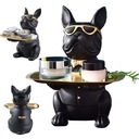 ORGANIZER BULDOG ZE ZŁOTĄ TACĄ GLAMOUR DEKORACJA BULDOGA FRANCUSKIEGO