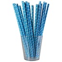 Бумажные трубочки в синий и белый горошек, 12 шт.