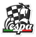 Нашивка для любителей гоночного флага Vespa, вышитая термофольгой ET2 50 250
