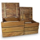 Úložný box, 2 ks, masívne drevo