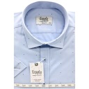 СИНЯЯ С УЗОРАМИ МОДНАЯ РУБАШКА SLIM FIT XL 43/44