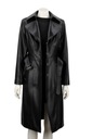 Čierny Dámsky kožený kabát klasický s remienkom DORJAN KRN450 XS Druh klasický