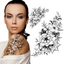 ВРЕМЕННАЯ ВОДНАЯ ТАТУ 21х15 ЦВЕТЫ РОЗ