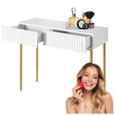 СОВРЕМЕННЫЙ КОНСОЛЬНЫЙ СТОЛИК ДЛЯ МАКИЯЖА, БЕЛЫЙ, 2 ящика, НИКОЛЬ ГЛАМУР