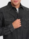 Pánska džínsová košeľa na patentky s vreckami čierna V3 OM-SHDS-0115 XXL Veľkosť XXL