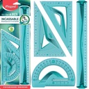 Komplet PRZYBORÓW na MATEMATYKE Geometryczne Przybory do Szkoły Flexi Maped