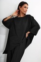 Plátené tunikové šaty PostCode Miss City Official čierna Veľkosť uniwersalny