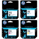 4 ЧЕРНИЛА HP 711 DESIGNJET T120 T125 T130 T520 T525 T530 CZ129A CZ130A CZ132A