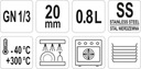 ГАСТРОНОМИЧЕСКИЙ КОНТЕЙНЕР YATO GN 1/3 20 ММ 0,8л