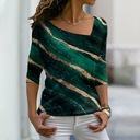 Dámske tričko Tričko Striped Color Block Streetwear Pohlavie Výrobok pre ženy