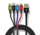 Кабель Multi 4in1 USB C x2 PD + MicroUSB + Lightning Iphone 3A Плетеный кабель