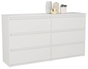 Вместительный комод Pari, 6 ящиков, 140 см - БЕЛЫЙ