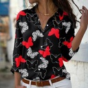 Dámska košeľa s motýľmi štýlové gombíky voľná Značka 10K