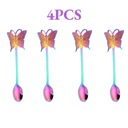 4 шт., новая чайная ложка и вилка «Бабочка», креативная барная посуда из нержавеющей стали