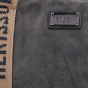 Большая женская мужская кожаная дорожная сумка черный/серый Herisson HR2102A662