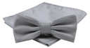 Мужской галстук-бабочка с нагрудным платком - Альти - Серый, мелкий узор
