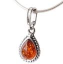 Серебряный КУЛОН с ЯНТАРЕМ в ПОДАРОК ​​+ цепочка.