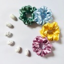 Махровая резинка для волос Satin scrunchie желтая