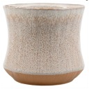 БЕЖЕВЫЙ КЕРАМИЧЕСКИЙ ЦВЕТОЧНЫЙ ВАЗ 15x15 С ДЕКОРАТИВНОЙ КРЫШКОЙ