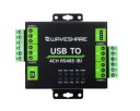 Промышленный преобразователь USB в 4-канальный RS485, чип CH344L, многофункциональная защита