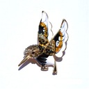 Черная брошь колибри