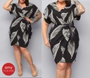 Elegancka Kopertowa sukienka na IMPREZĘ Plus Size * Mała Czarna 46 XXXL Rozmiar 46