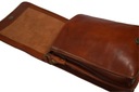 Pánska kožená taška cez rameno malá hnedá talianska kabelka poštárka Výška 25 cm