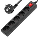 УДЛИНИТЕЛЬ ЧЕРНЫЙ ДЛИННЫЙ ТОЛСТЫЙ 16А ПРОЧНЫЙ 5 РОЗЕТОК 1,5М