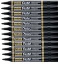 Перманентный маркер Pentel N850, черный, круглый наконечник, 12 шт.