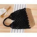 Slamená taška cez rameno Summer Beach Knit Fish Black Hlavná tkanina iná