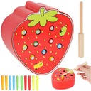 ДЕРЕВЯННАЯ КЛУБНИЧНАЯ ИГРА ПОЙМАЙТЕ ЧЕРВЯ УДОЧКОЙ