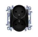 Розетка Simon 10 двойная CGZ2M.01/49 черная