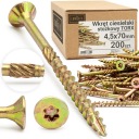 Шуруп столярный 4,5х70 по дереву, конус TORX 200s