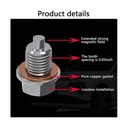 Magnetic Oil Drain Plug M14x1.5 - Neodymium Magnet with Washer - He-silver photo 4 - milautoparts-fr.ukrlive.com