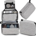 ЖЕНСКАЯ МУЖСКАЯ ДОРОЖНАЯ КОСМЕТИЧЕСКАЯ СУМКА-ОРГАНИЗАТОР ПОДВЕСНАЯ СУМКА С КРЮЧКОМ СЕРАЯ