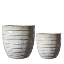 БЕЖЕВЫЙ ЦВЕТОЧНЫЙ ГОРШОК СЕРАЯ КРЫШКА Х2 НАБОР ЦВЕТОЧНЫХ ГОРШКОВ