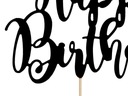 Czarny topper na urodziny &quot;Happy Birthday&quot; Rodzaj topper