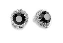 Серебристо-черные клипсы с большими кристаллами круглой формы Jablonex Classic Fashion