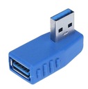 Adapter kątowy USB 3.0 do USB 3.0 lewy niebieski Złącza wtyk USB typ A