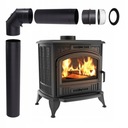 ОТДЕЛЬНО СТОЯЩАЯ ЧУГУННАЯ ПЕЧЬ KOZA K6 8 кВт ecodesign + КОМПЛЕКТ ДЛЯ ПОДКЛЮЧЕНИЯ