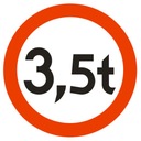 Знак B-18 Вход запрещен свыше 3,5 т 600 мм 60 см