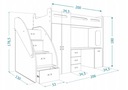 Łóżko piętrowe 200x80 materac + biurko ZUZIA PLUS Kolekcja Zuzia