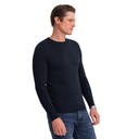 Klasický pánsky sveter s okrúhlym výstrihom tmavomodrý V9 OM-SWBS-0106 S